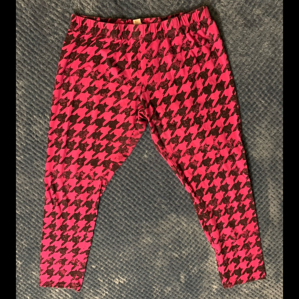 Pink and black leggings